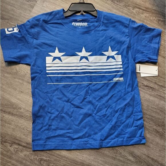 Elwood Sport Stars Crew Neck T-Shirt-BLUE-10-12 - Picture 2 of 7